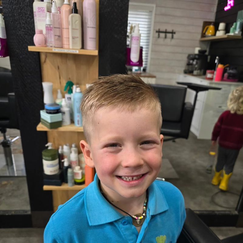 Boys haircut at Studio 15 family-friendly salon Waipapa Northland