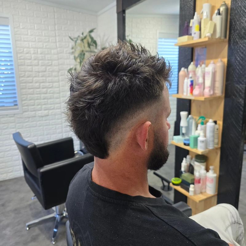 Men's textured fade haircut at Studio 15 Waipapa Northland
